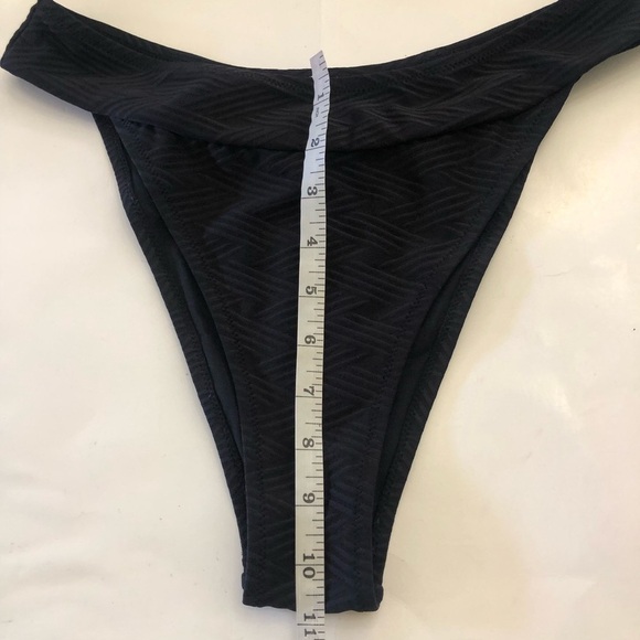 Cups-he Texturized Underwire Light Blue Black High Cut Bikini Set Swimwear SZ M - Picture 11 of 11